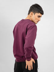Burgundy Long Sleeve Crewneck Sweatshirt