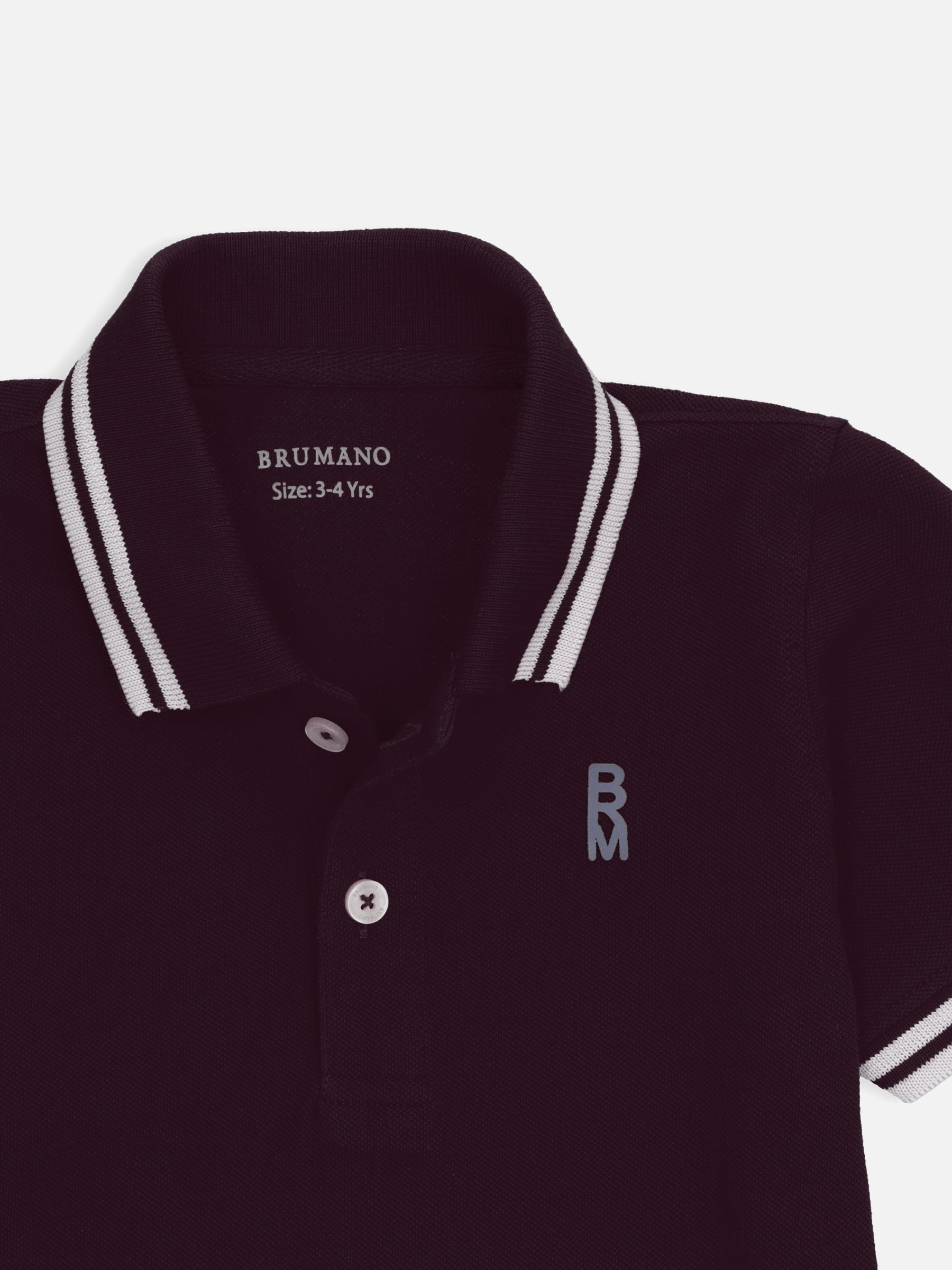 Burgundy Pique Casual Tipped polo