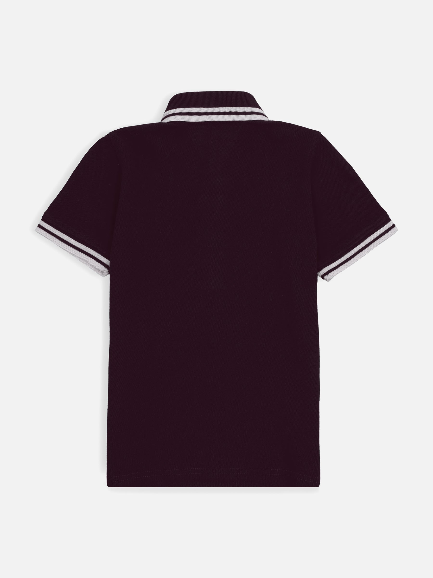 Burgundy Pique Casual Tipped polo