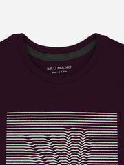 Burgundy Printed  'Boat' Casual tee