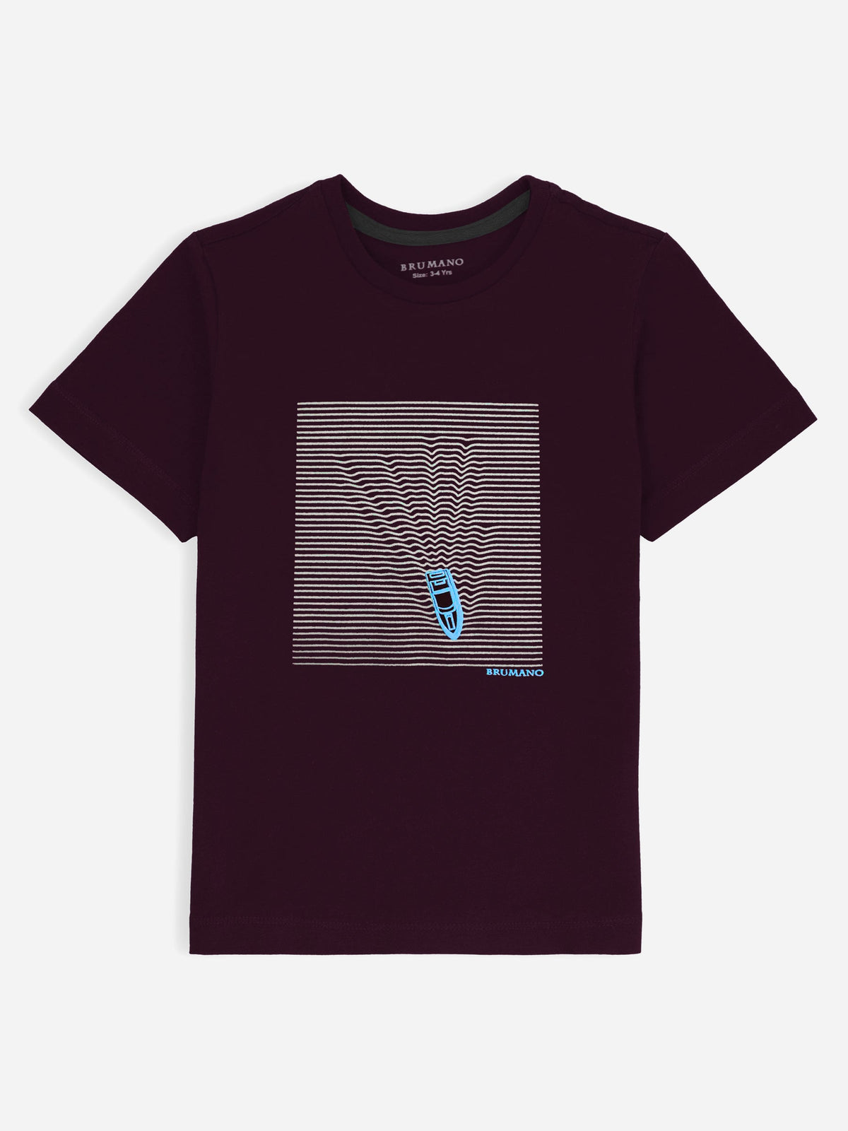 Burgundy Printed  'Boat' Casual tee