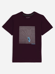 Burgundy Printed  'Boat' Casual tee