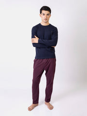 Burgundy Relax Fit Knitted Pajama