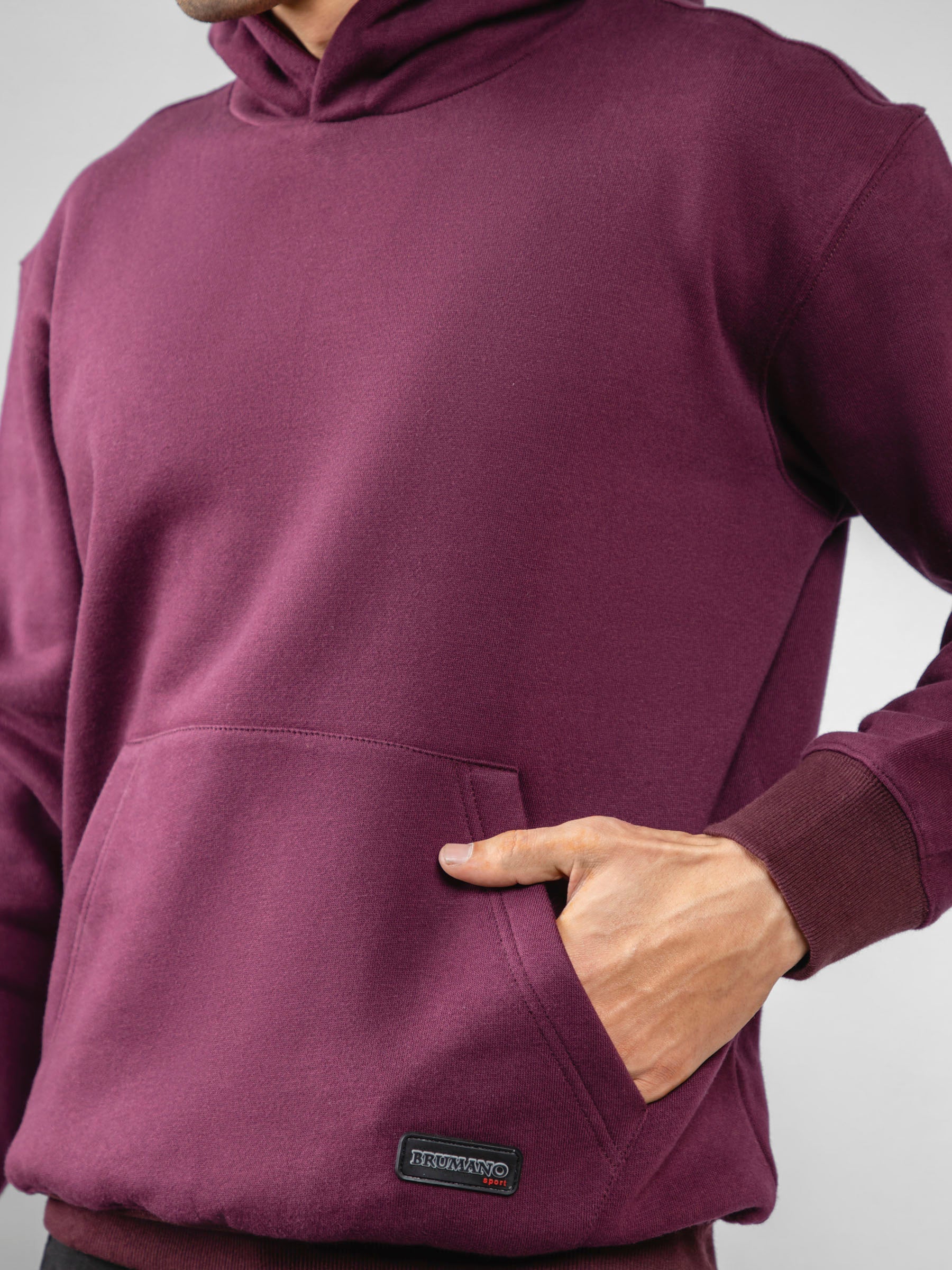 Burgundy Relaxed Fit Pullover Hoodie