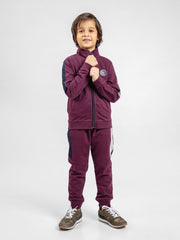 Burgundy Tracksuit With Upper & Jogger Pajama - Pack Of 2 PC