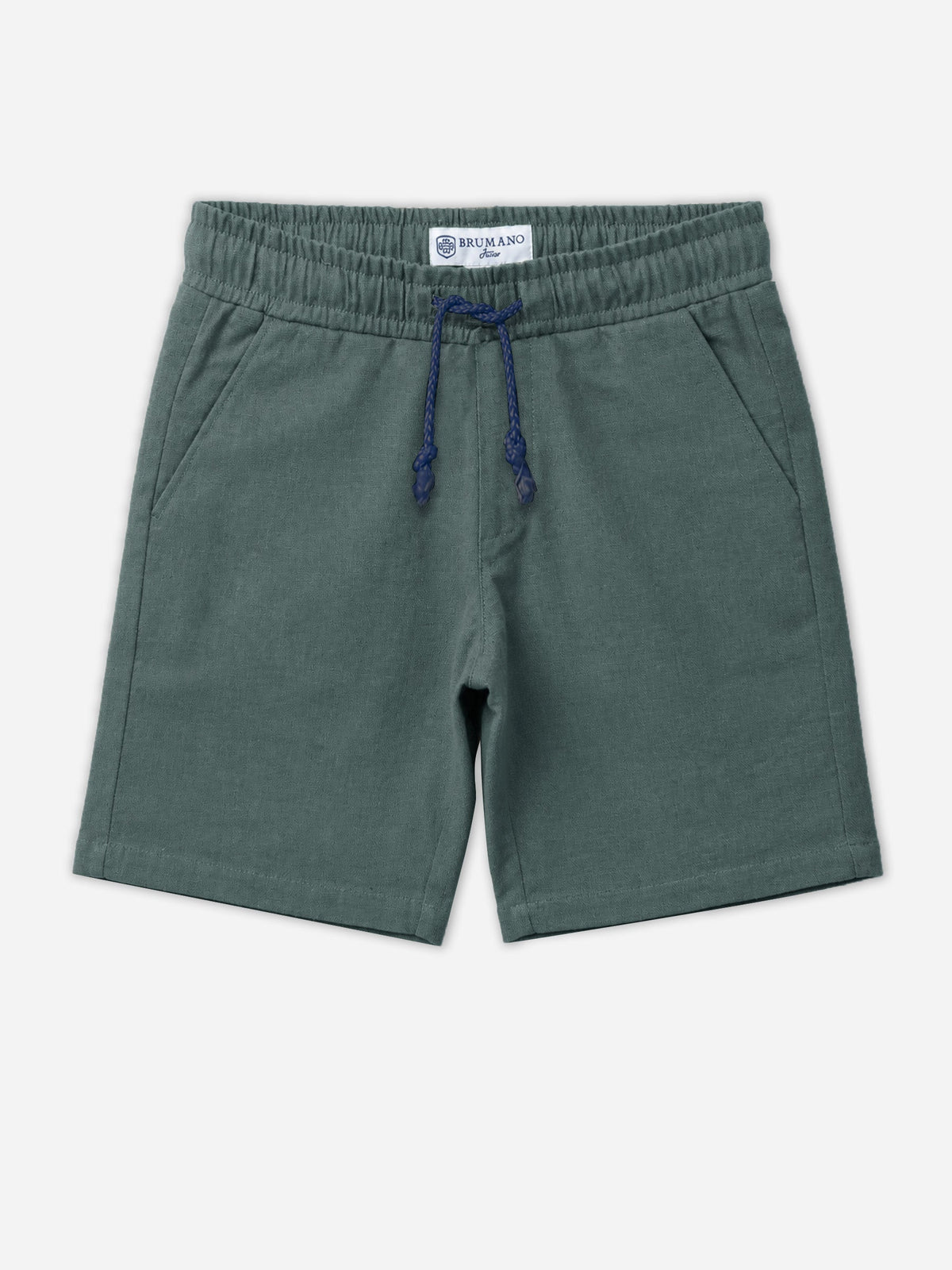 Cadmium Green Linen Casual Shorts - Junior