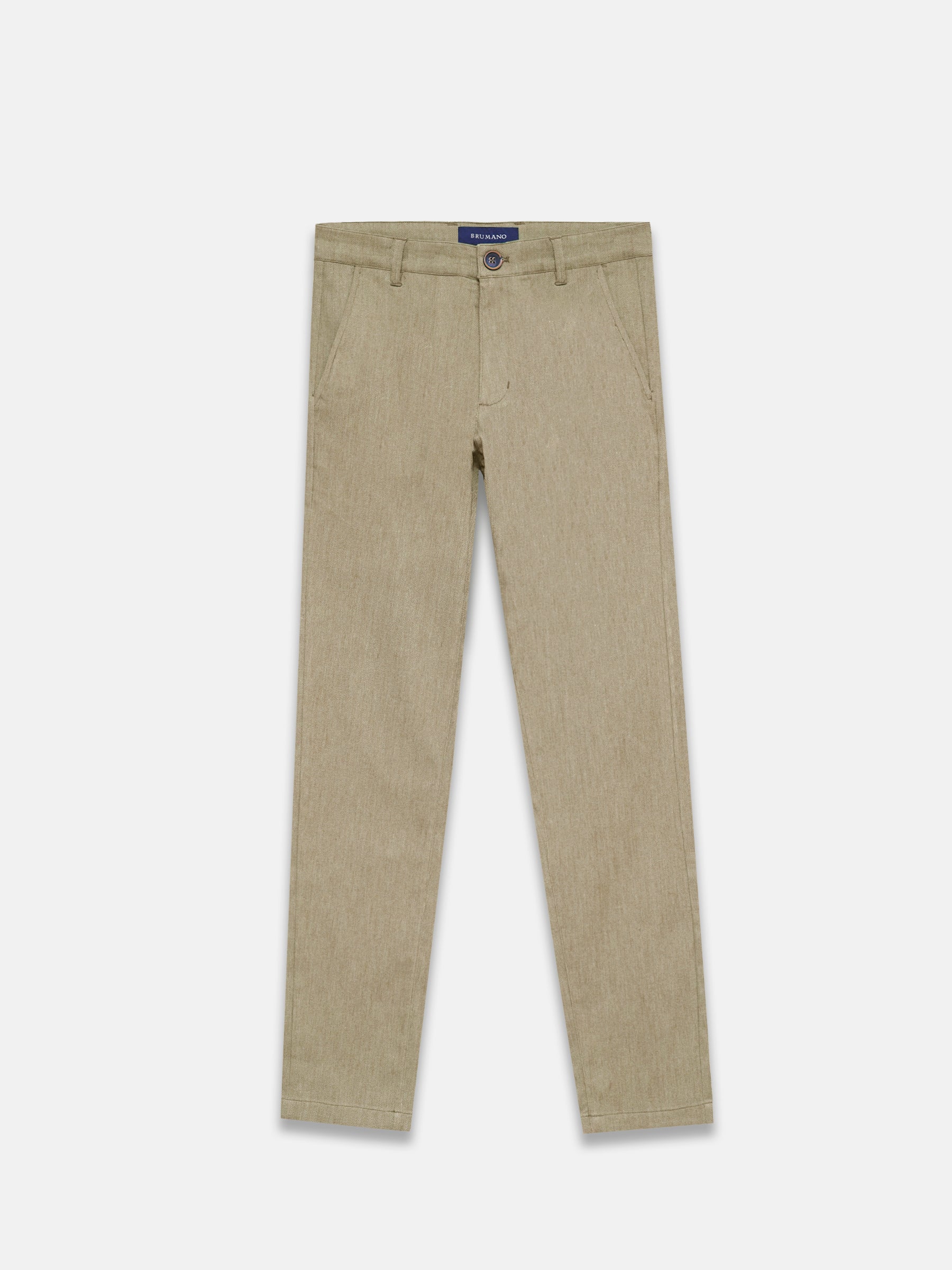 Camel Brown Dobby Structured Chinos