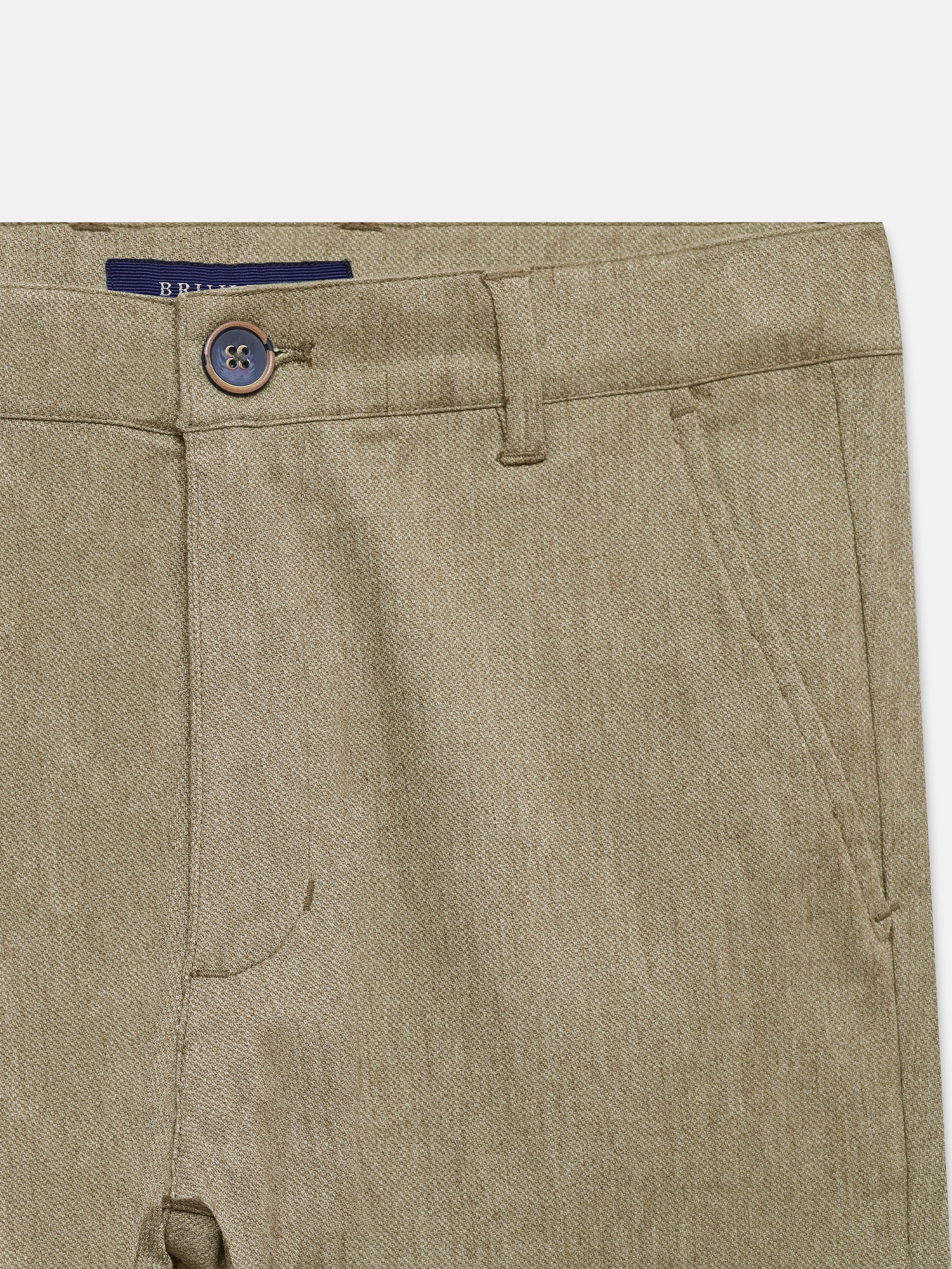 Camel Brown Dobby Structured Chinos