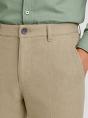 Camel Brown Dobby Structured Chinos