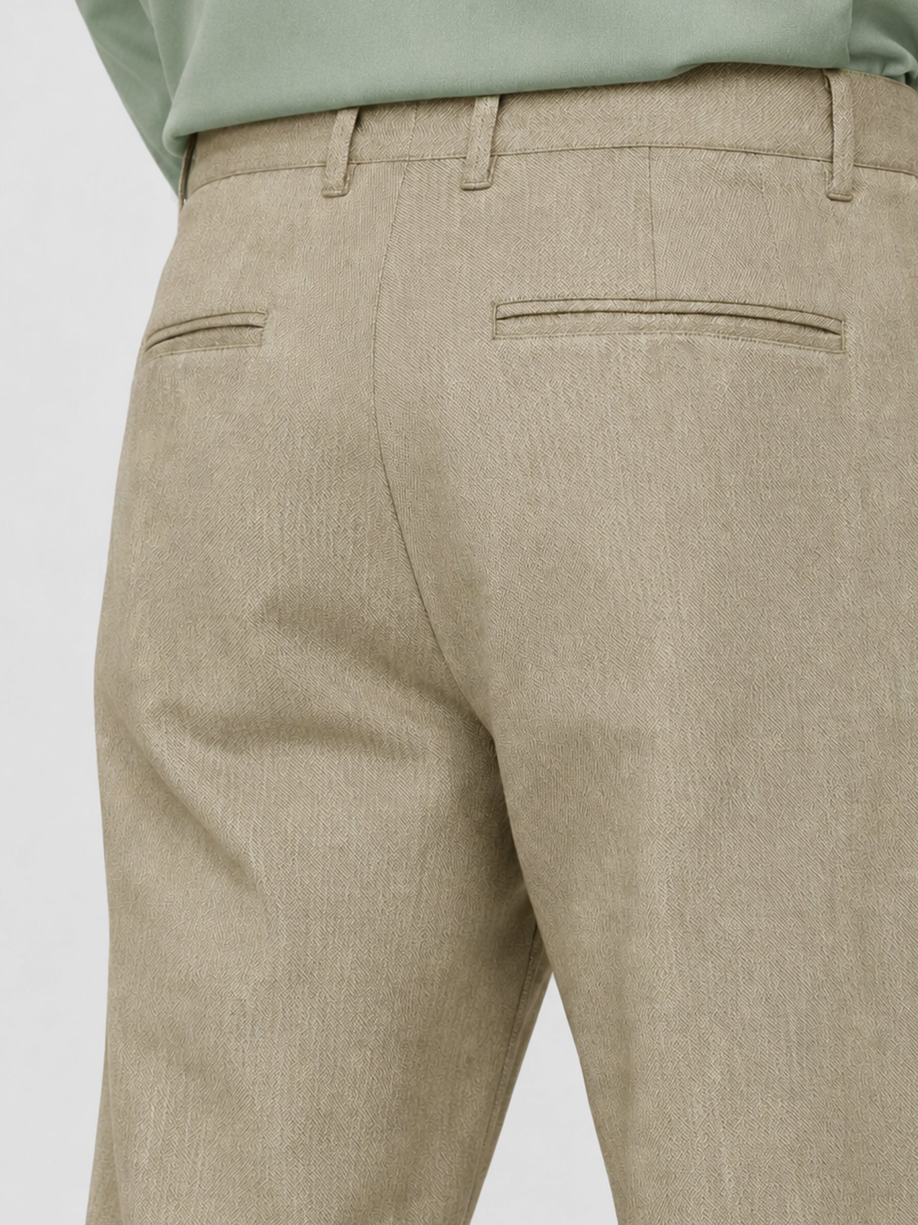 Camel Brown Dobby Structured Chinos