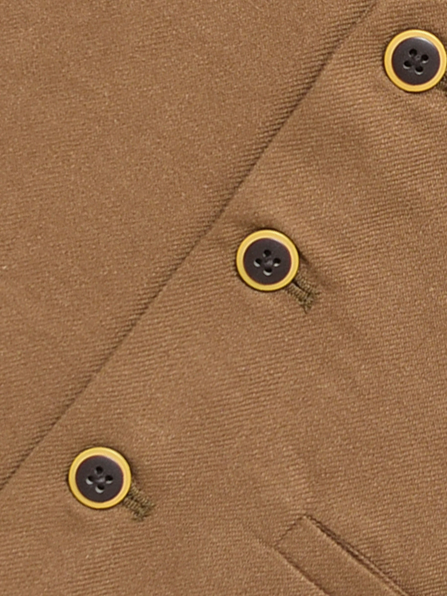 Camel Brown Twill Formal Vest With Bow - Junior