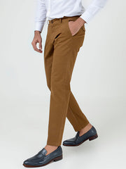 Camel Brown Slimfit Chino With Gurkha Style Buttons
