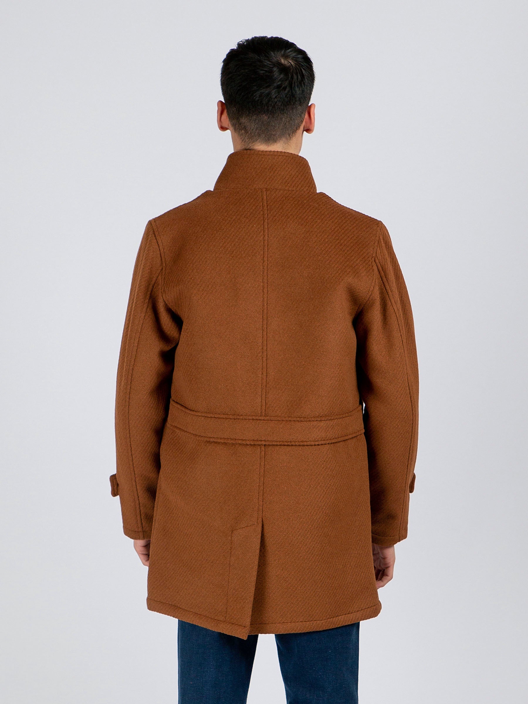 Camel Brown Wool Long Coat - Limited Edition