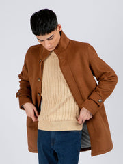 Camel Brown Wool Long Coat - Limited Edition