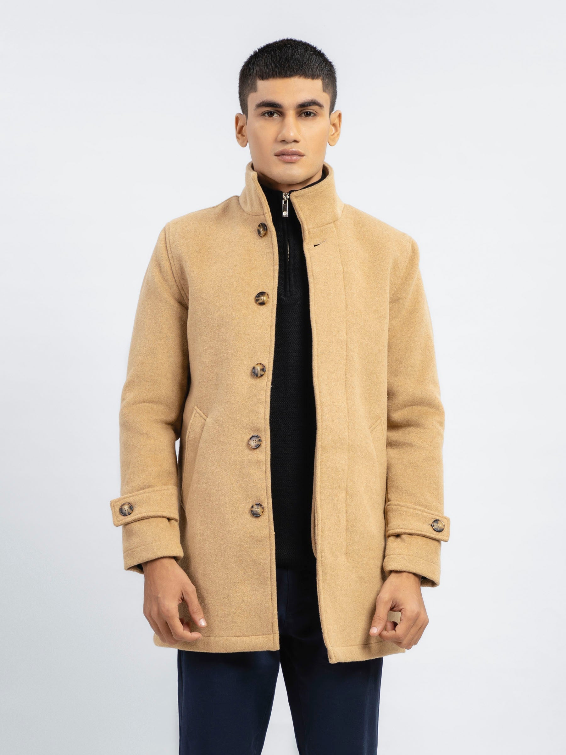 Camel Wool Blended Long Coat - Limited Edition