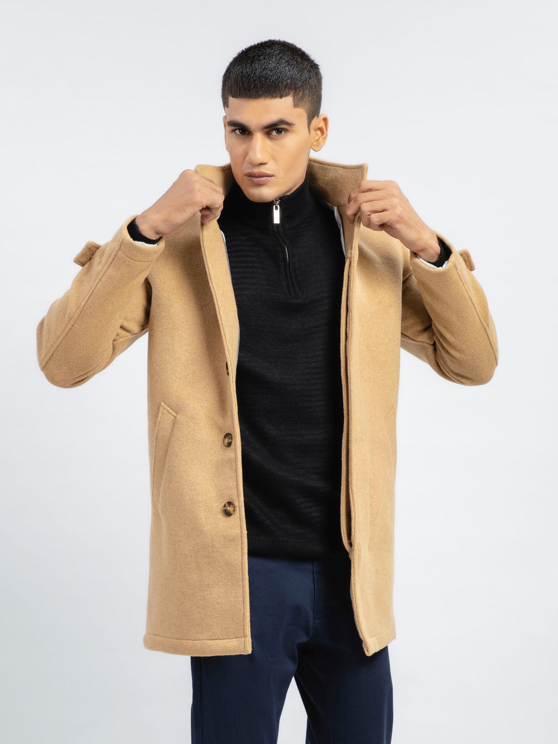 Camel Wool Blended Long Coat - Limited Edition
