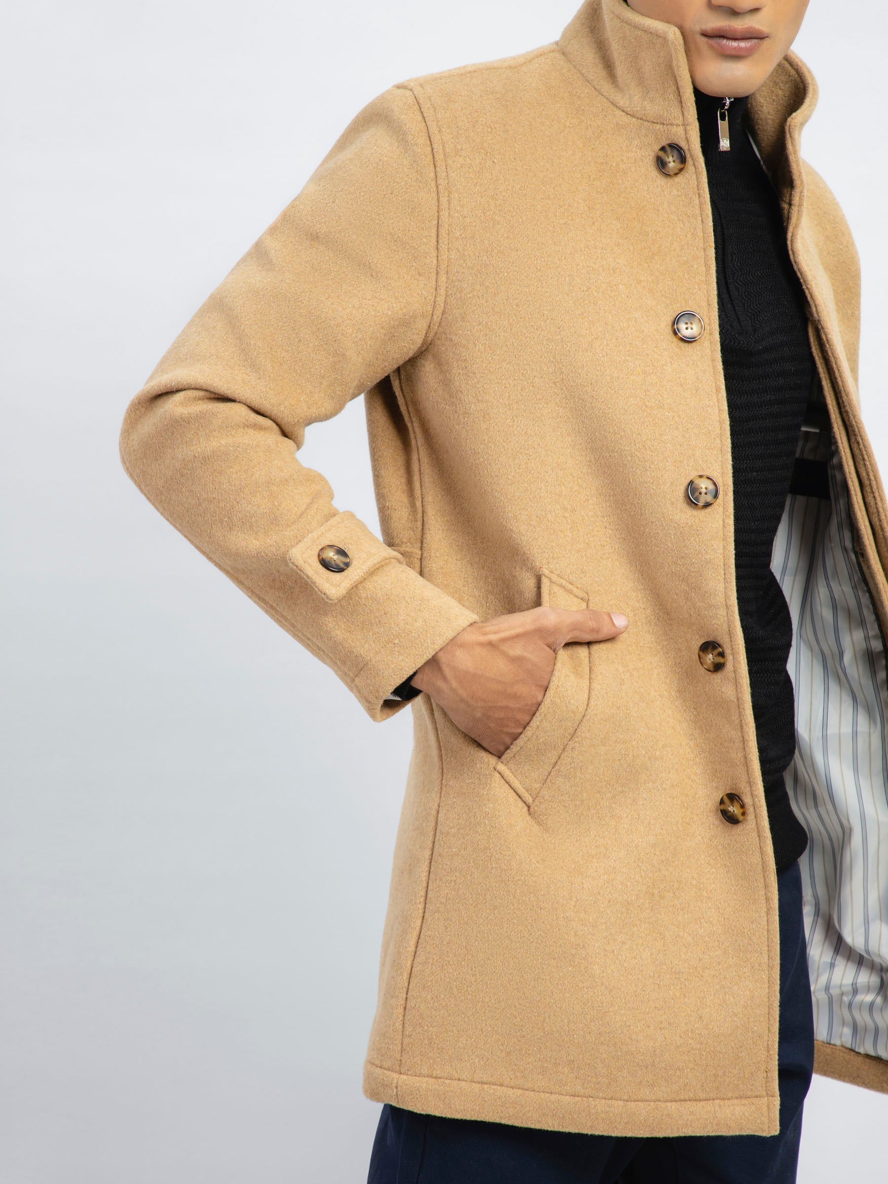Camel Wool Blended Long Coat - Limited Edition