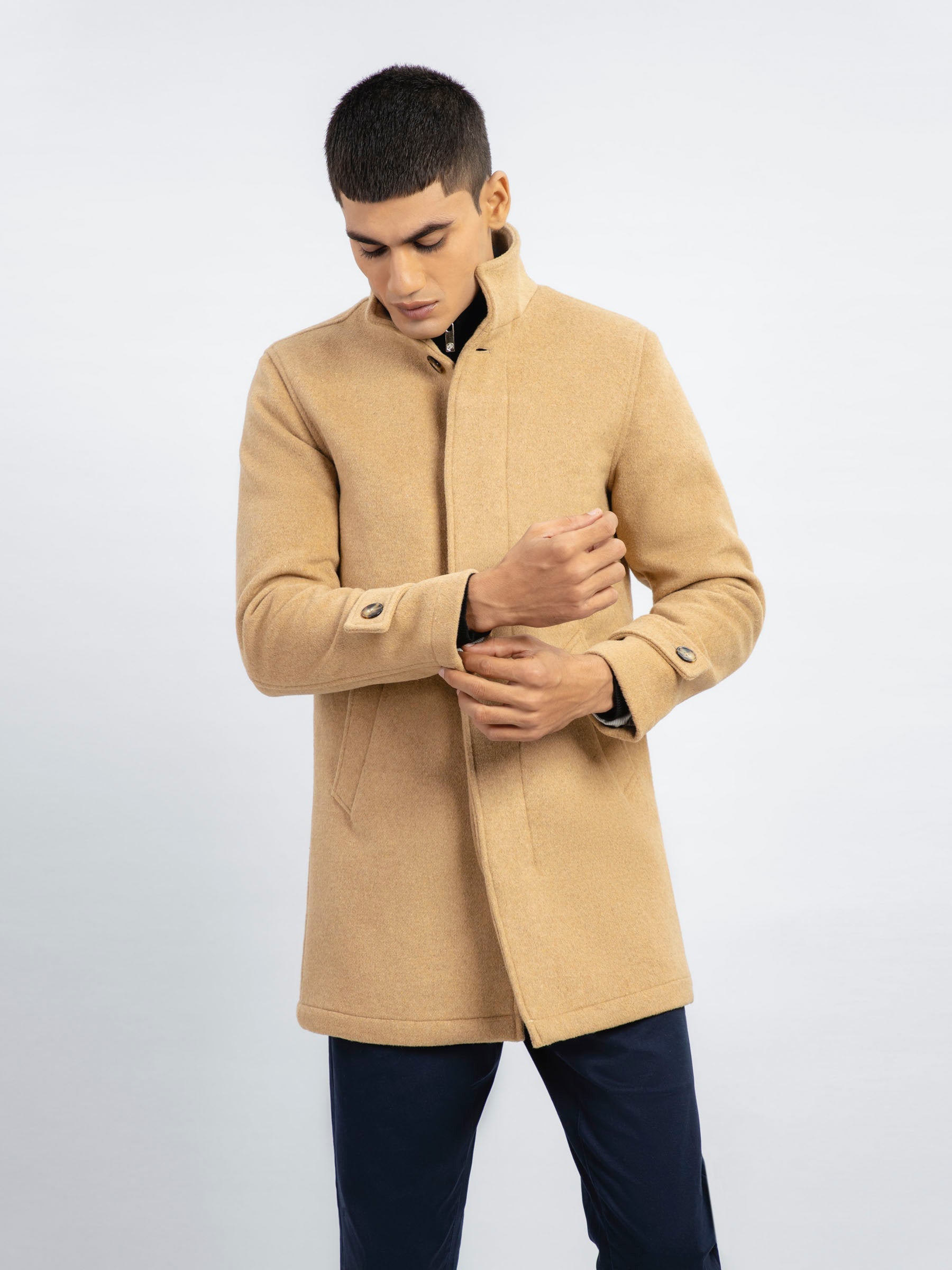 Camel Wool Blended Long Coat - Limited Edition