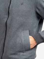 Charcoal Grey Mock Neck Zipper Jacket