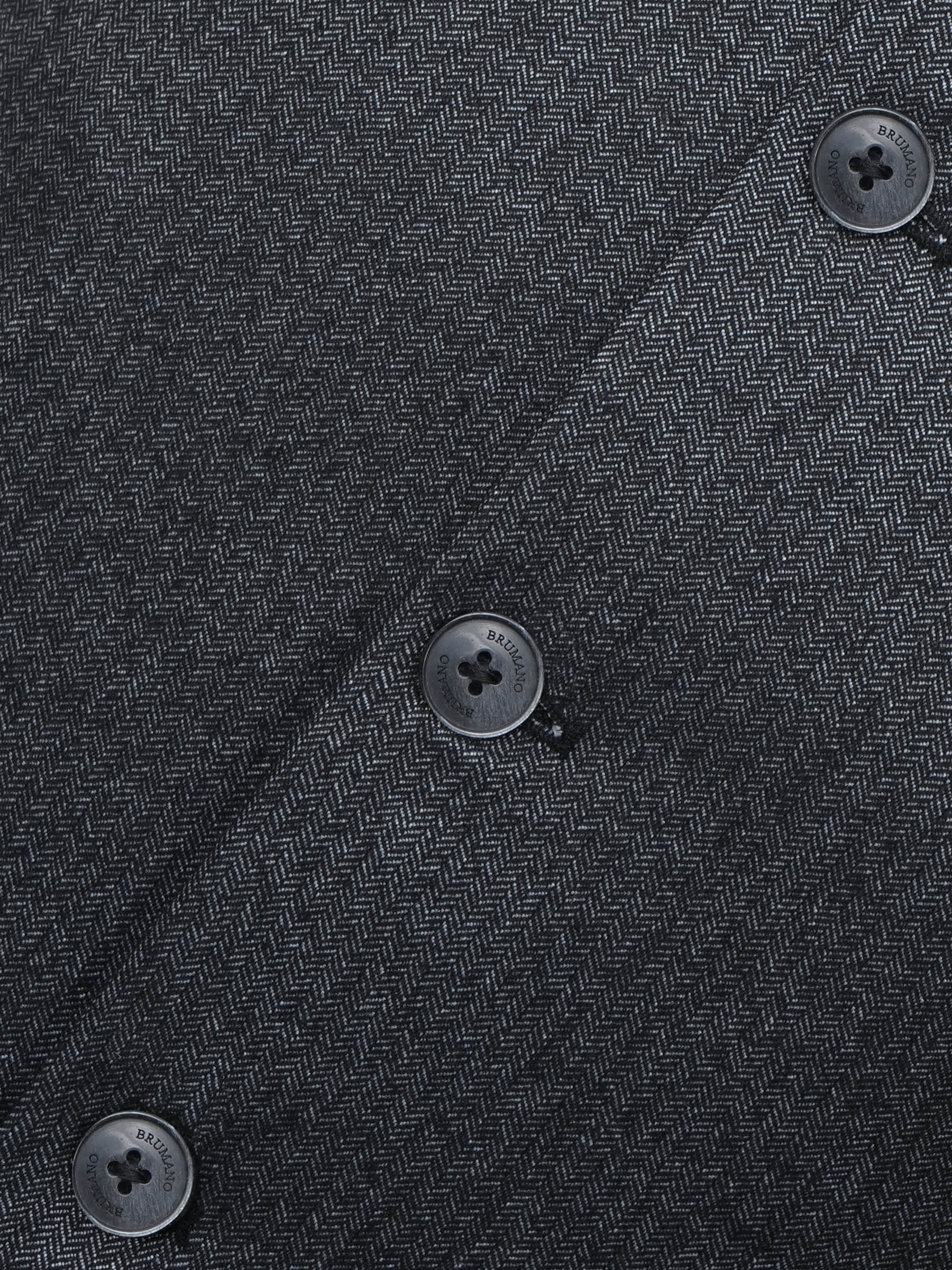 Charcoal Herringbone Wool Blended Waistcoat - Sartoria