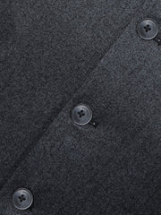 Charcoal Herringbone Wool Blended Waistcoat - Sartoria