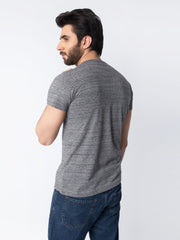 Charcoal Textured Half Sleeve T-Shirt