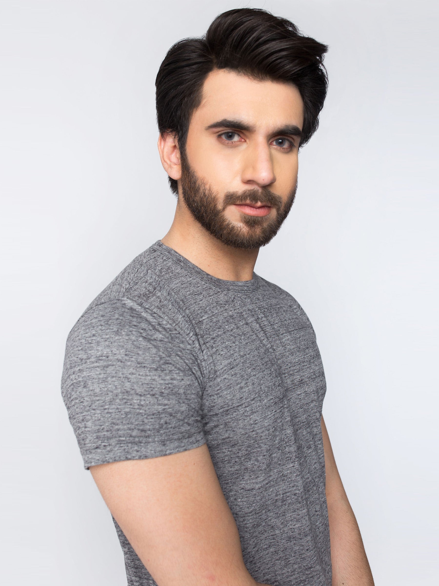 Charcoal Textured Half Sleeve T-Shirt