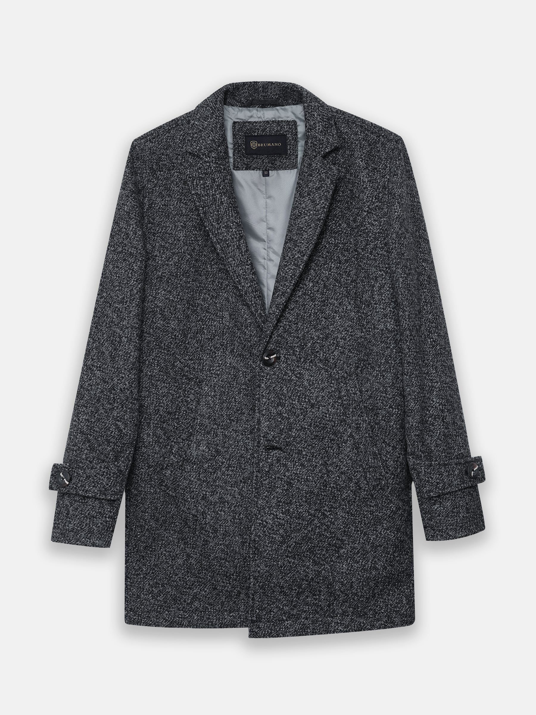 Charcoal Wool Blended Over Coat