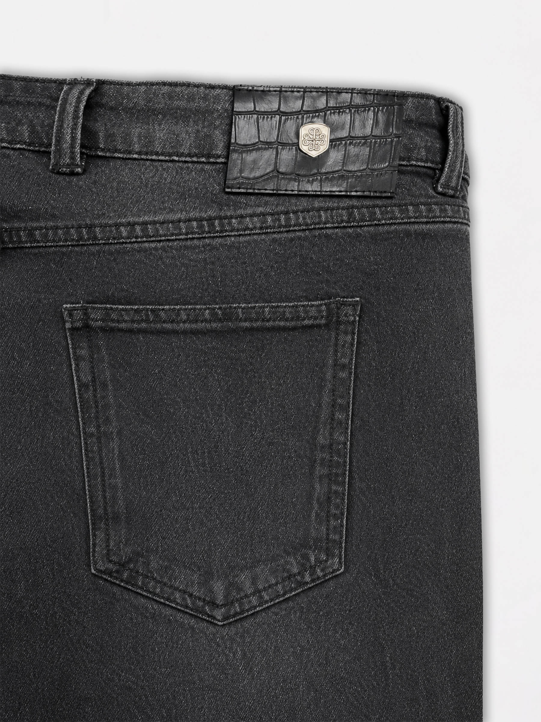 Charcoal Grey Straight Fit Casual Denim