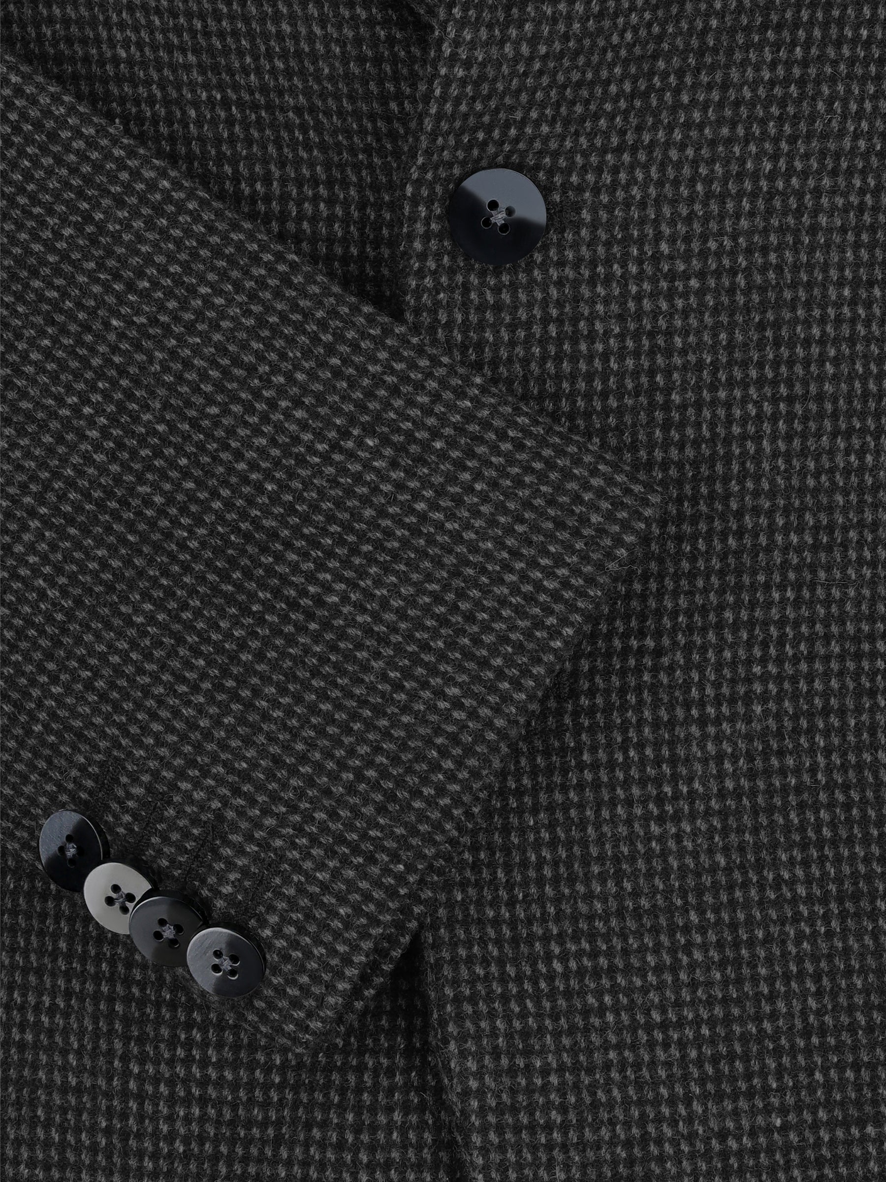 Charcoal Dobby Wool & Cashmere Blended Blazer - Sartoria