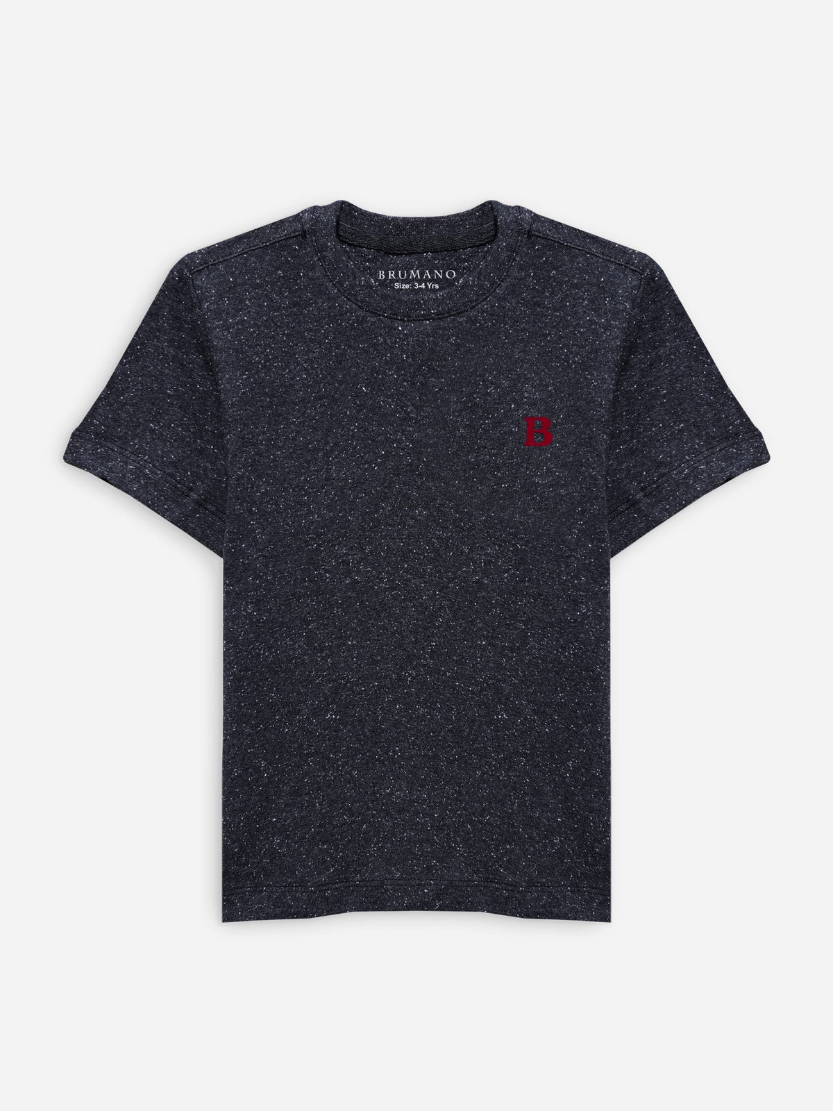 Charcoal Grey Neppy Cotton Casual Tee
