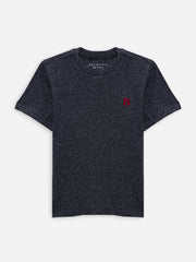 Charcoal Grey Neppy Cotton Casual Tee
