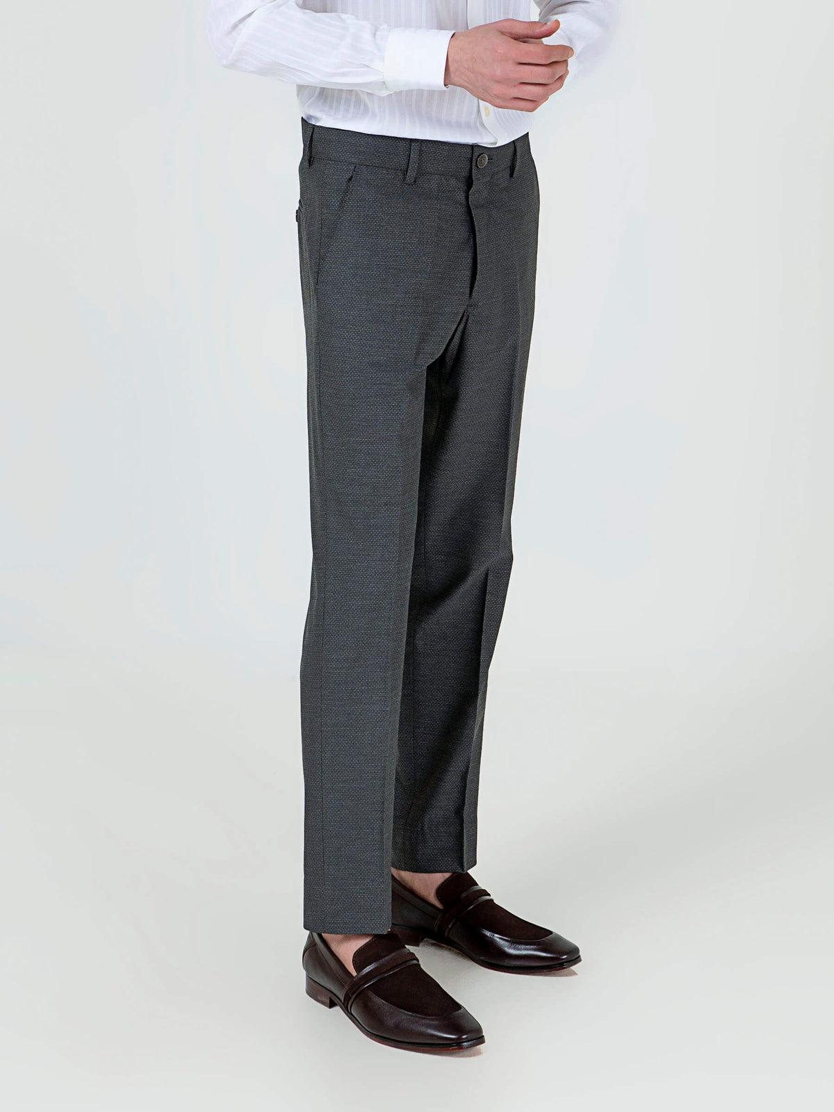 Charcoal Grey Structured Dress Pant
