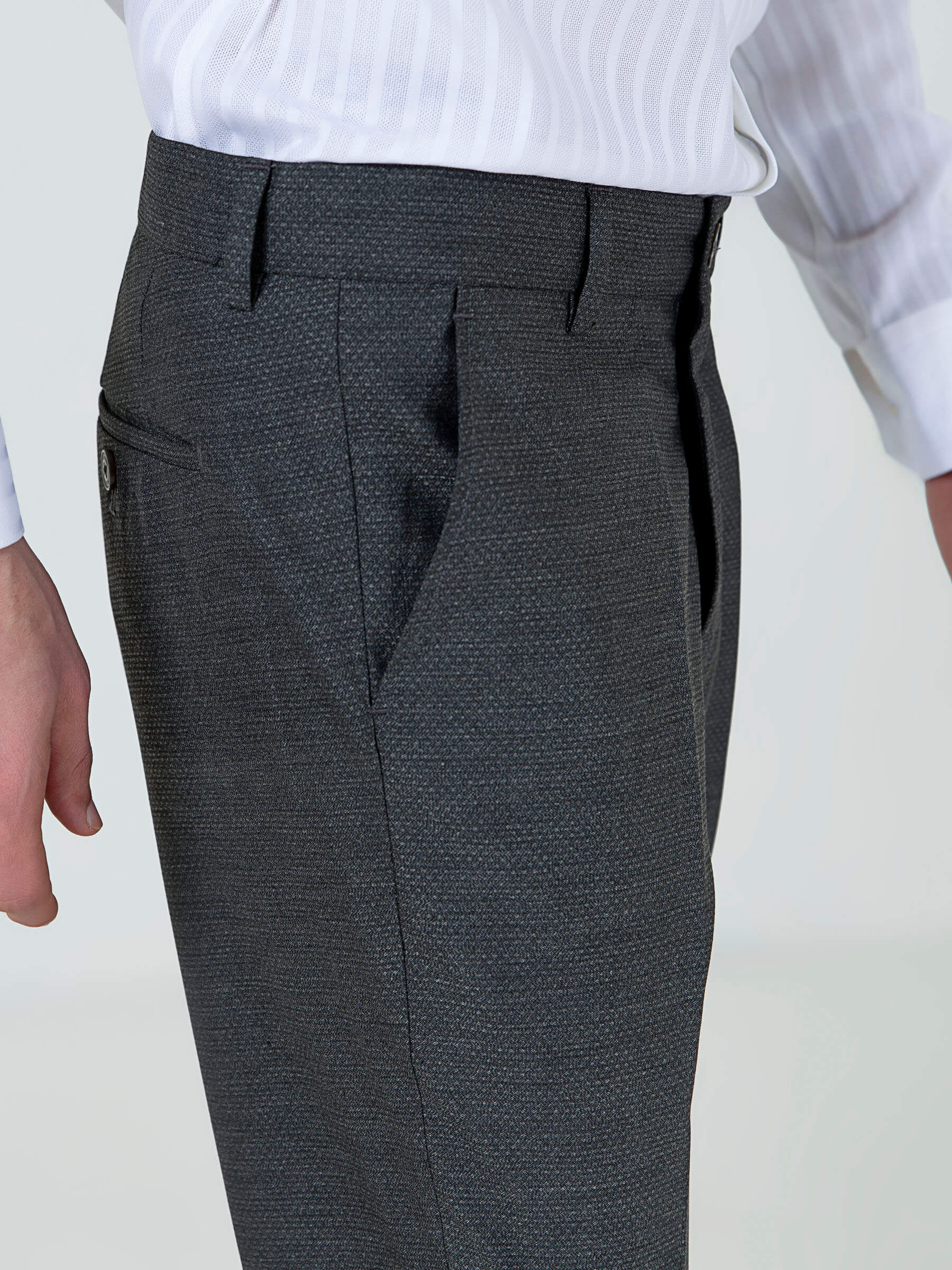 Charcoal Grey Structured Dress Pant