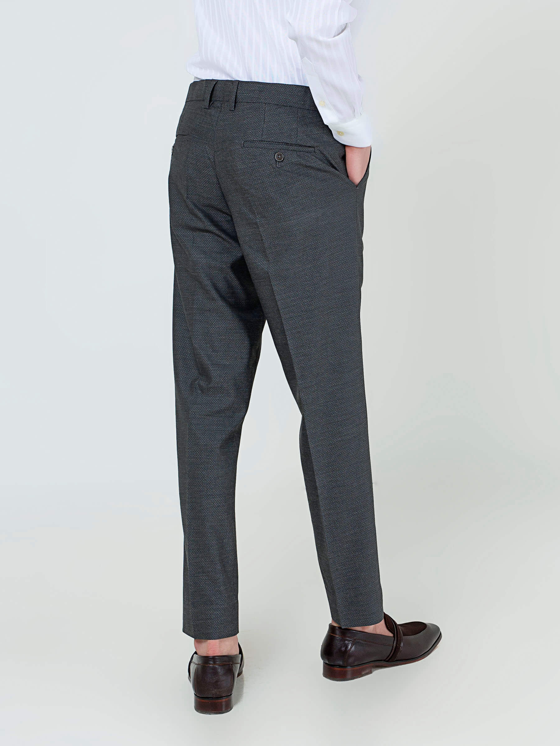 Charcoal Grey Structured Dress Pant
