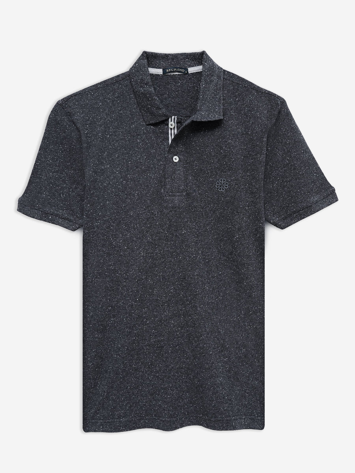 Charcoal Neppy Cotton Basic Polo