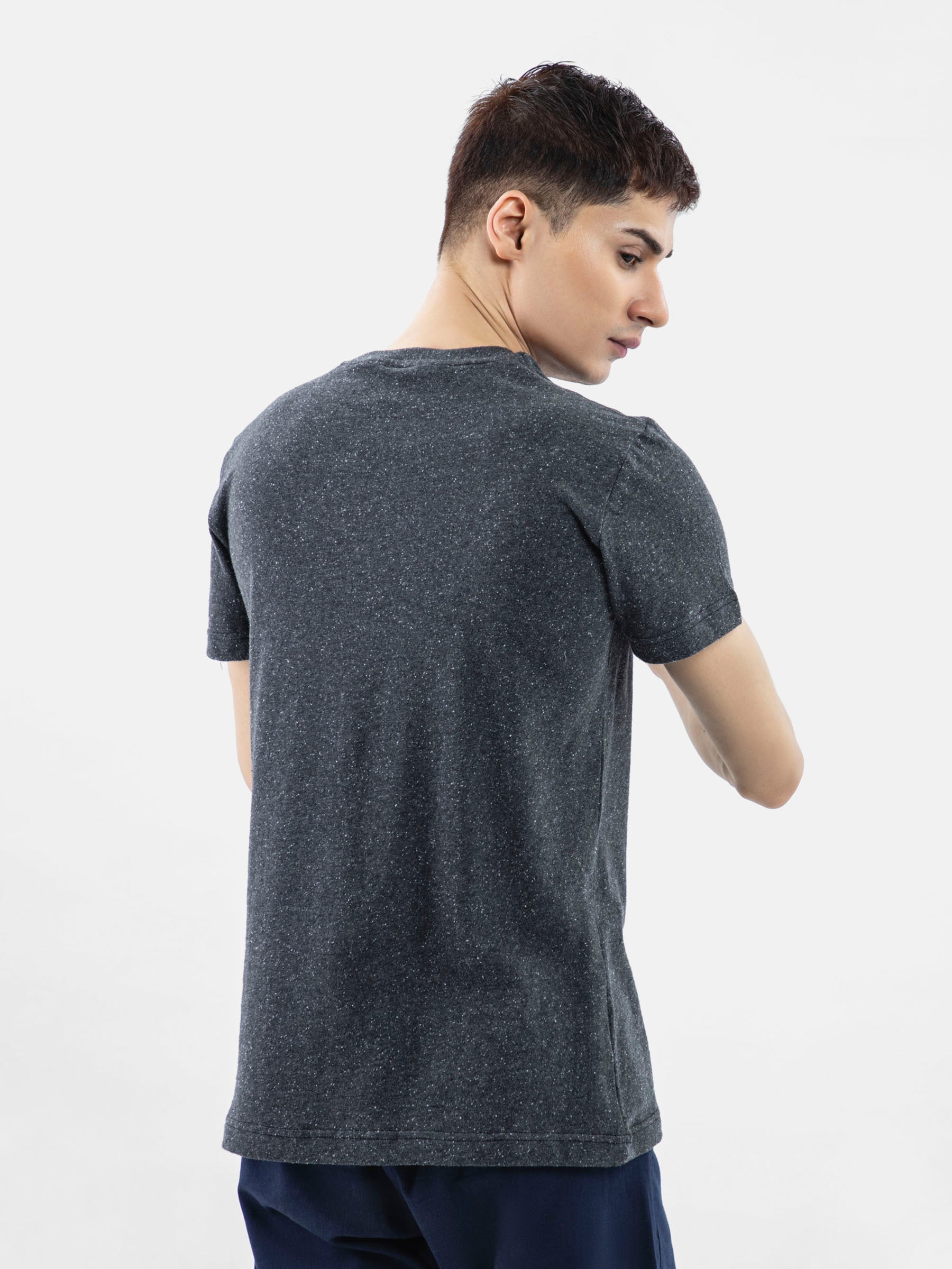 Charcoal Neppy Crew Neck T-Shirt