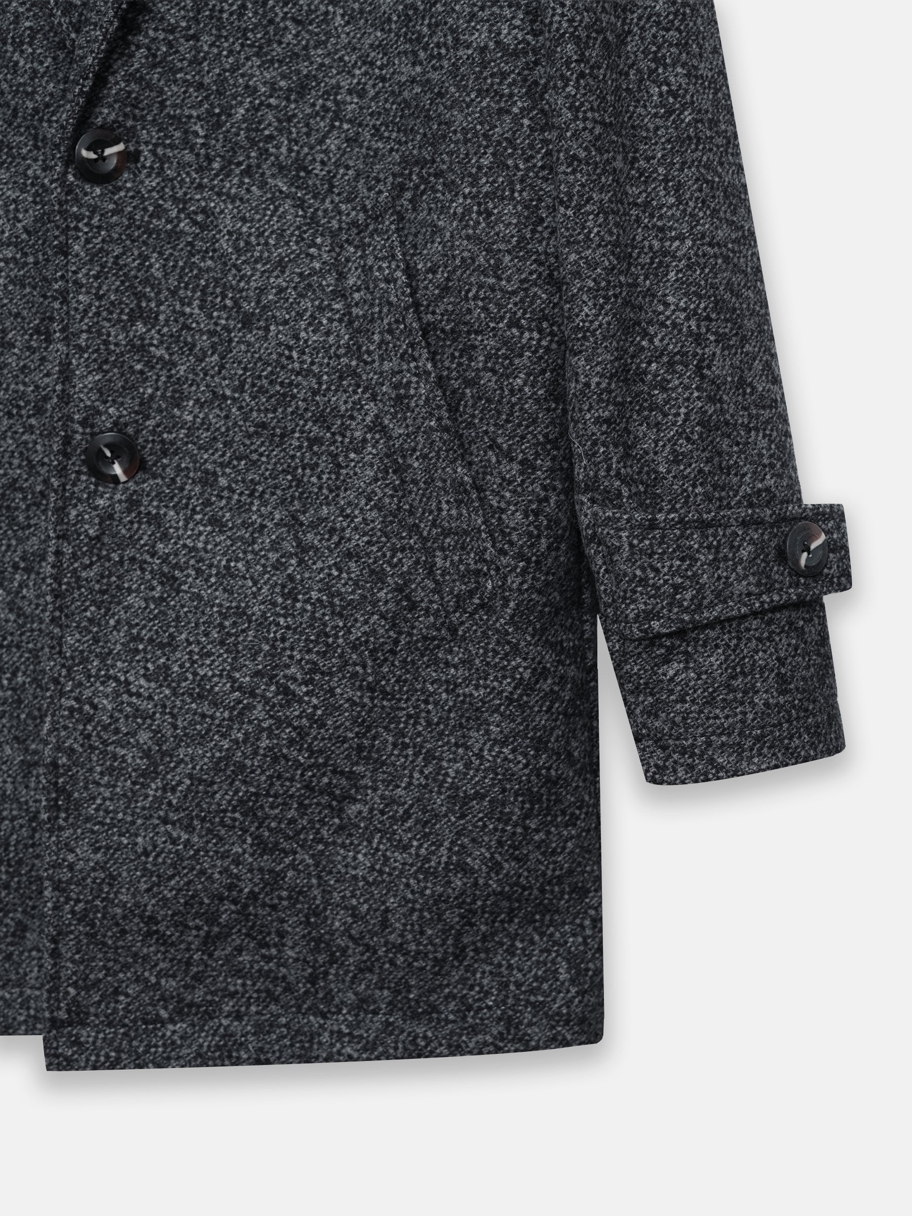 Charcoal Wool Blended Over Coat