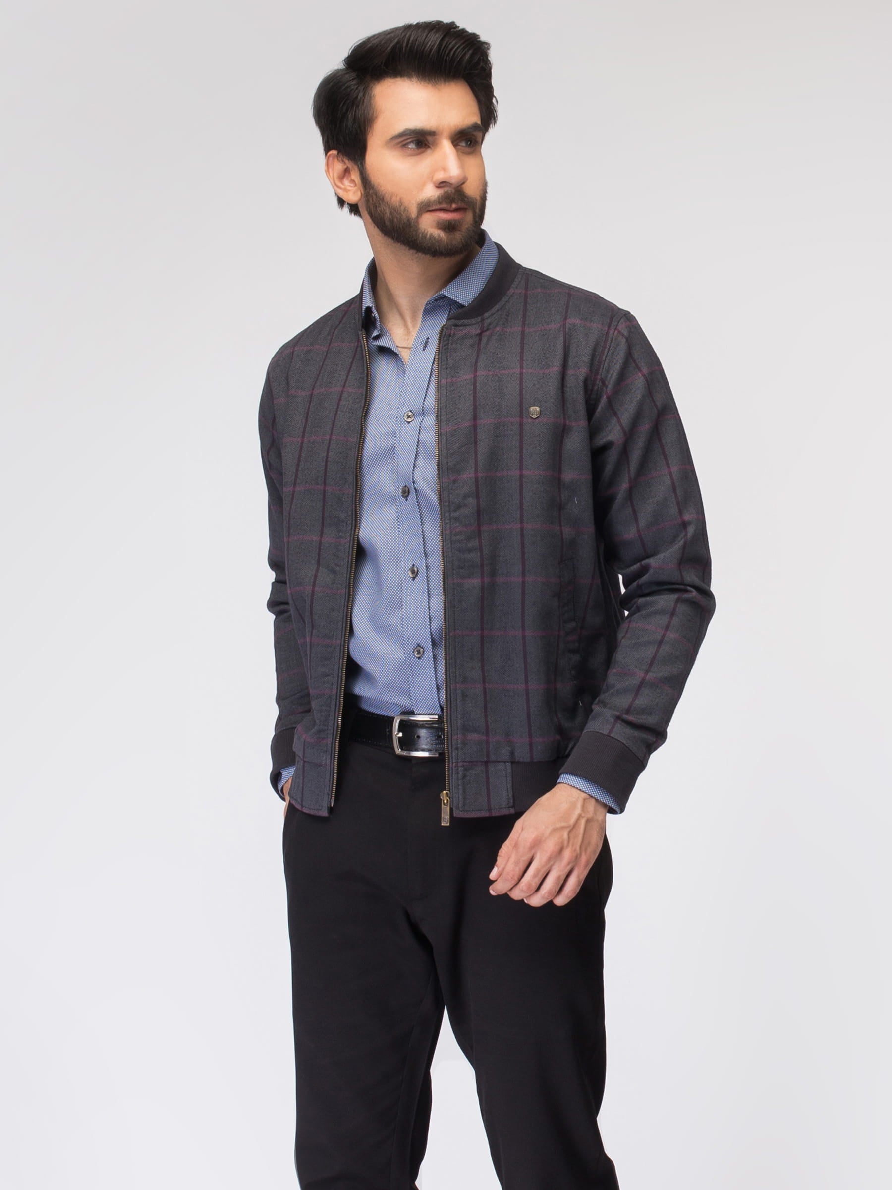 Checkered Bomber Jacket