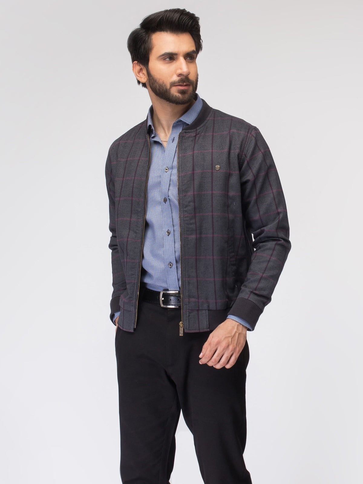 Checkered Bomber Jacket