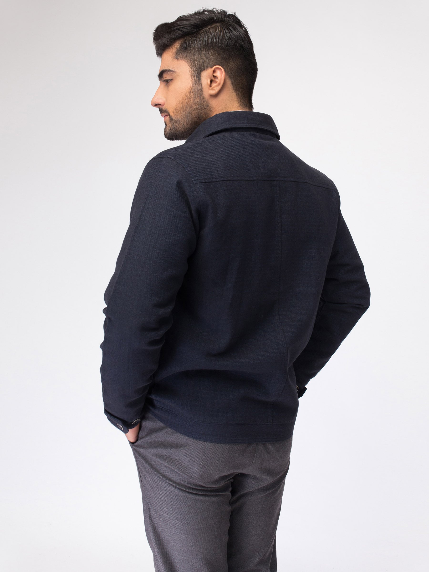 Classic Blue Textured Jacket