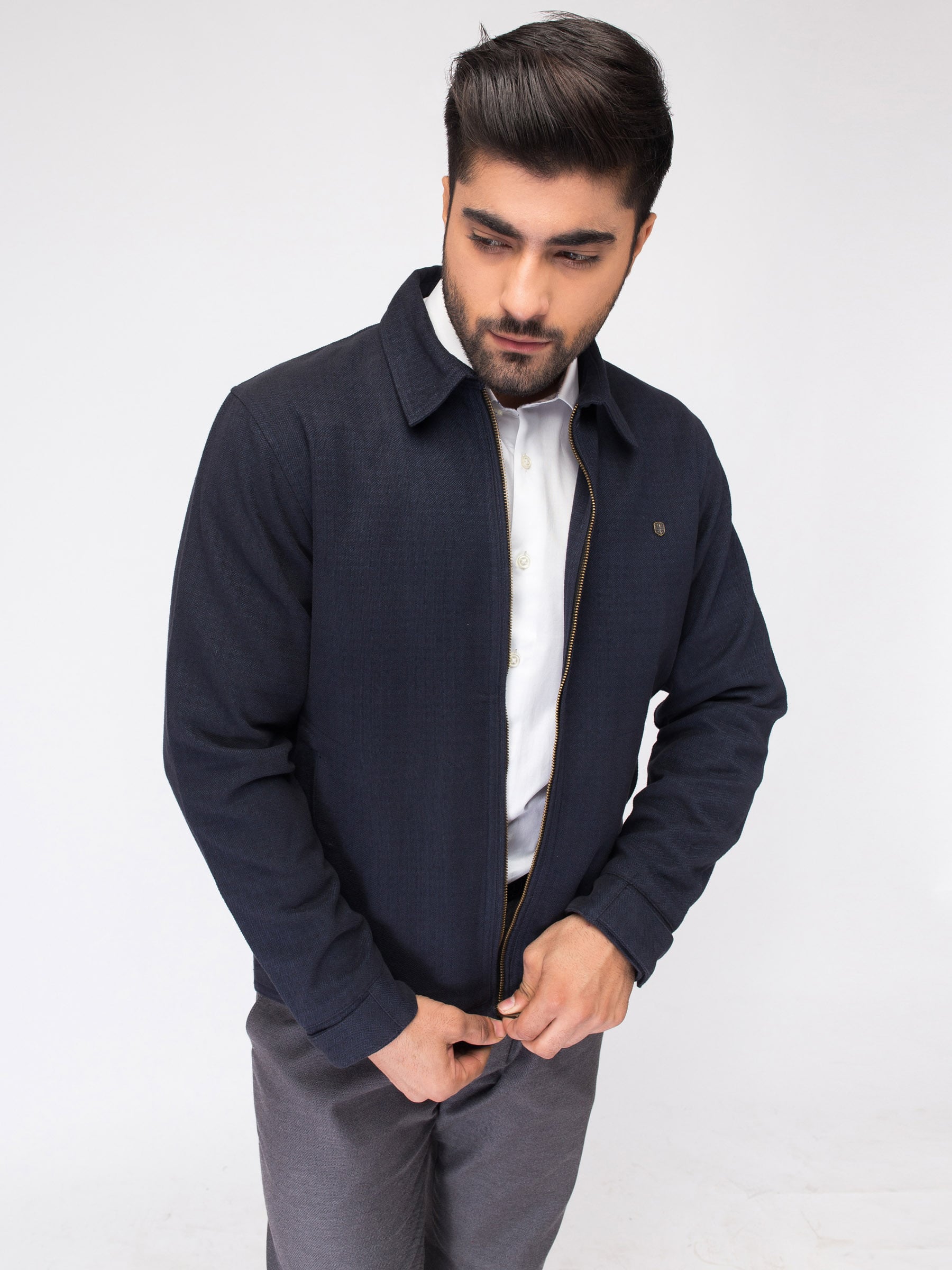 Classic Blue Textured Jacket