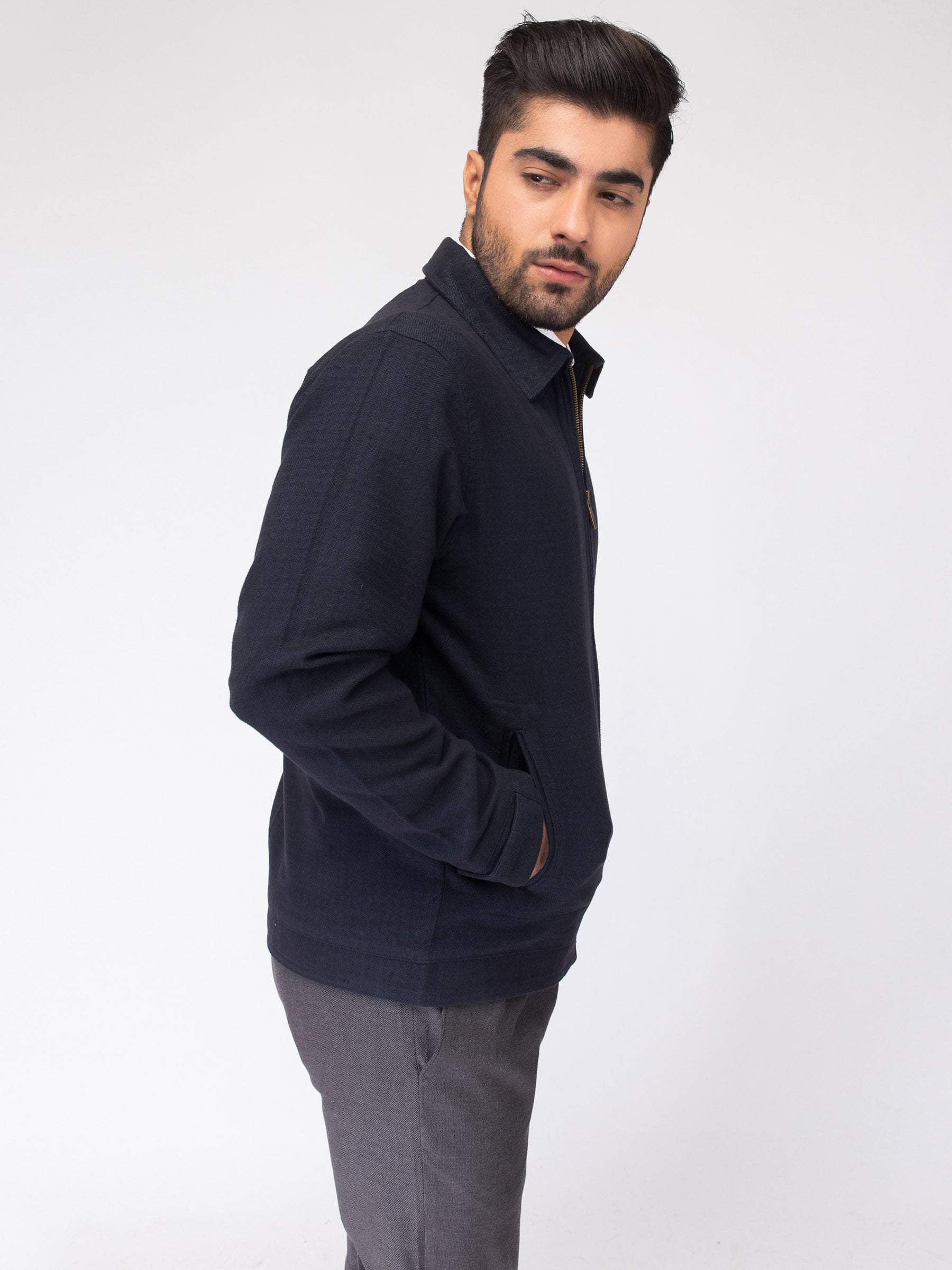 Classic Blue Textured Jacket