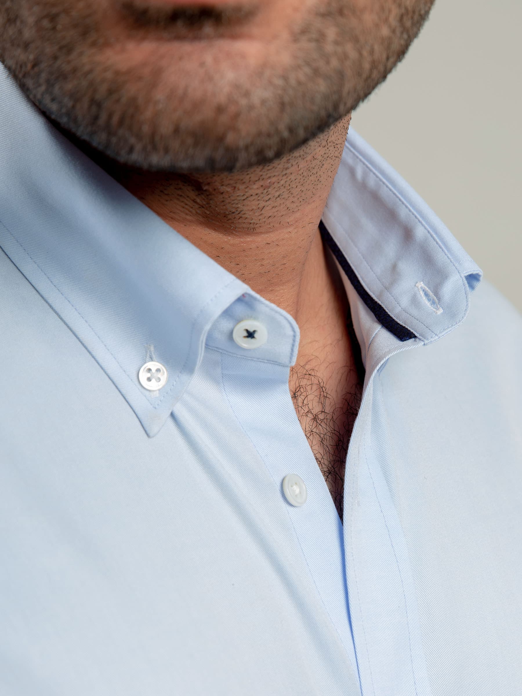 Classic Blue Twill Button Down Shirt