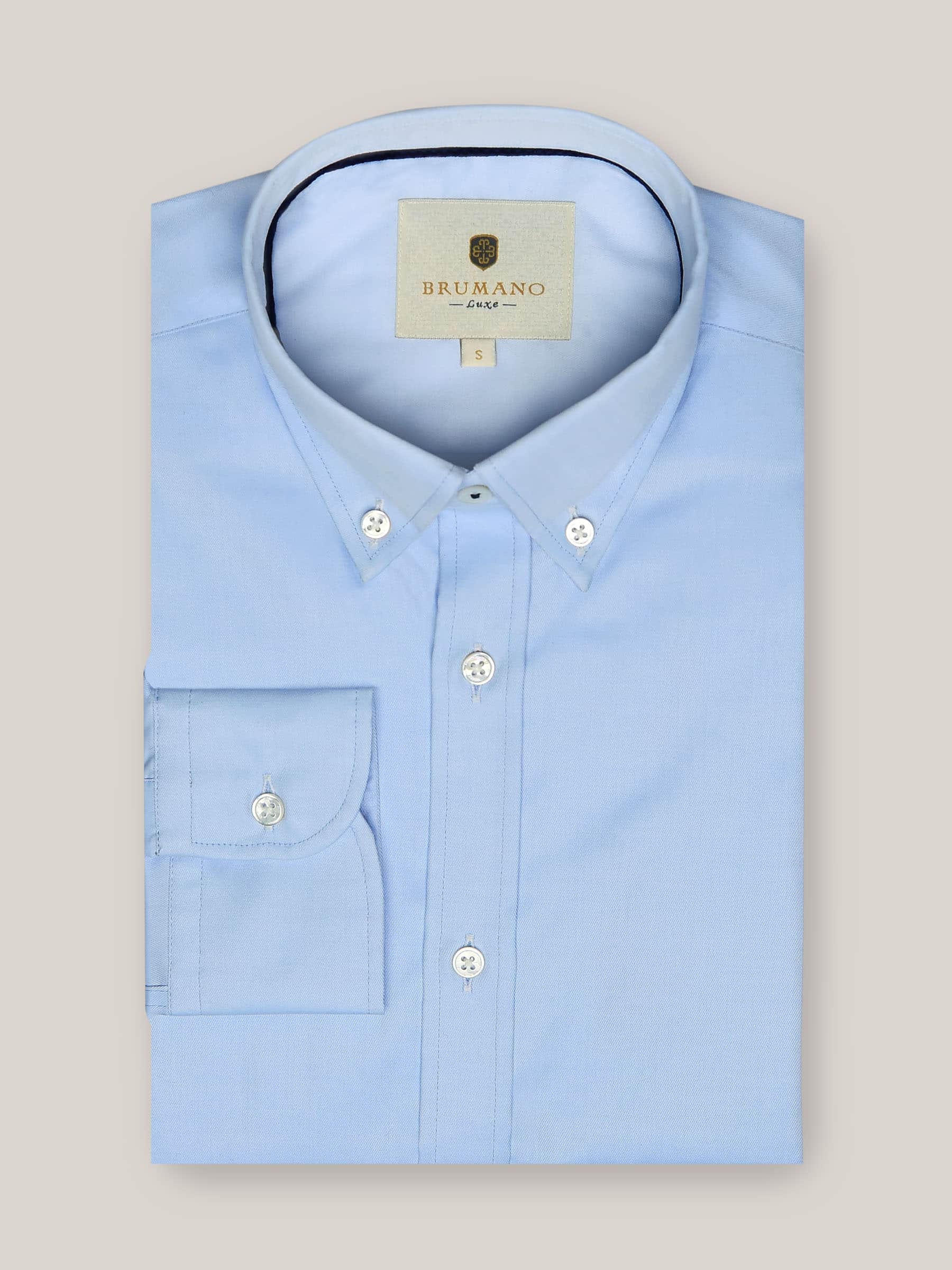 Classic Blue Twill Button Down Shirt