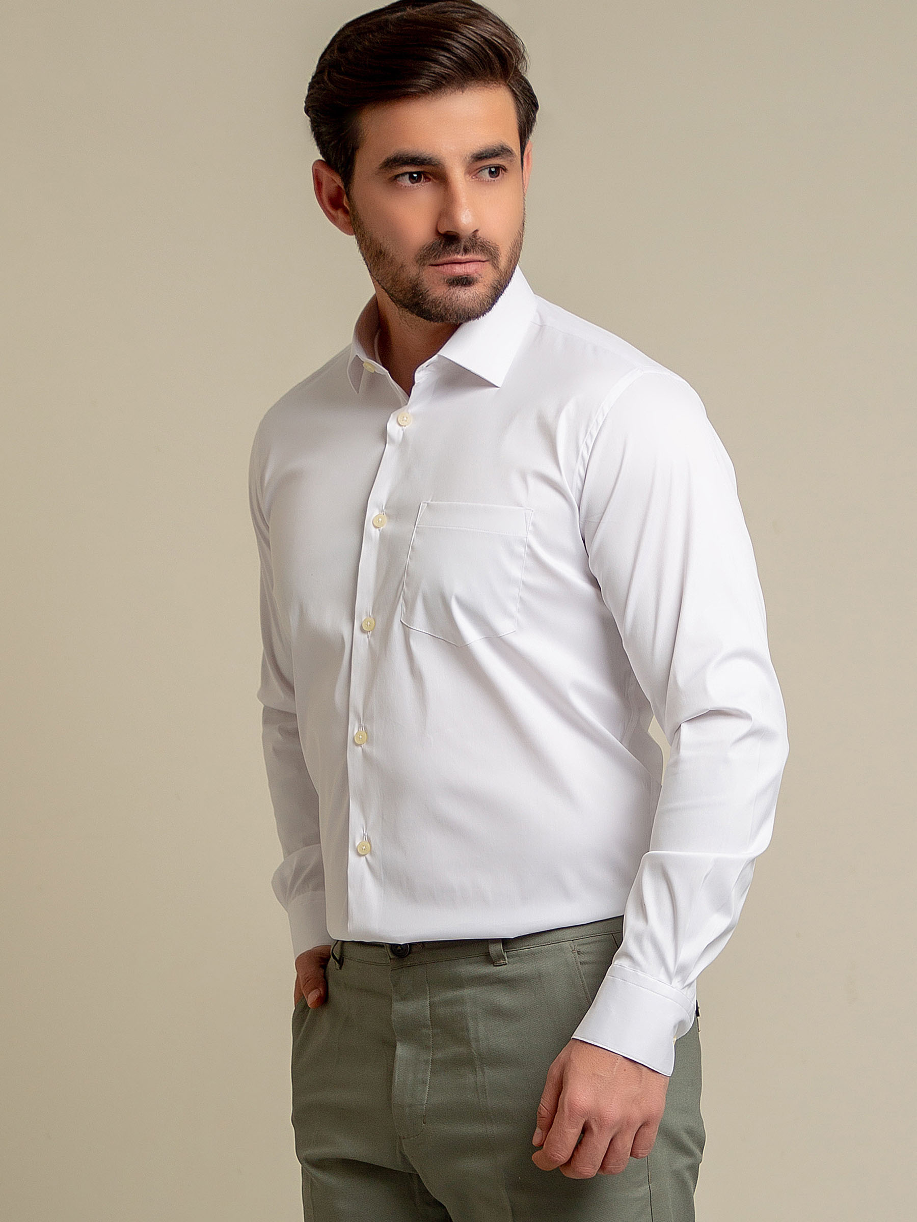 Classic White Satin Shirt
