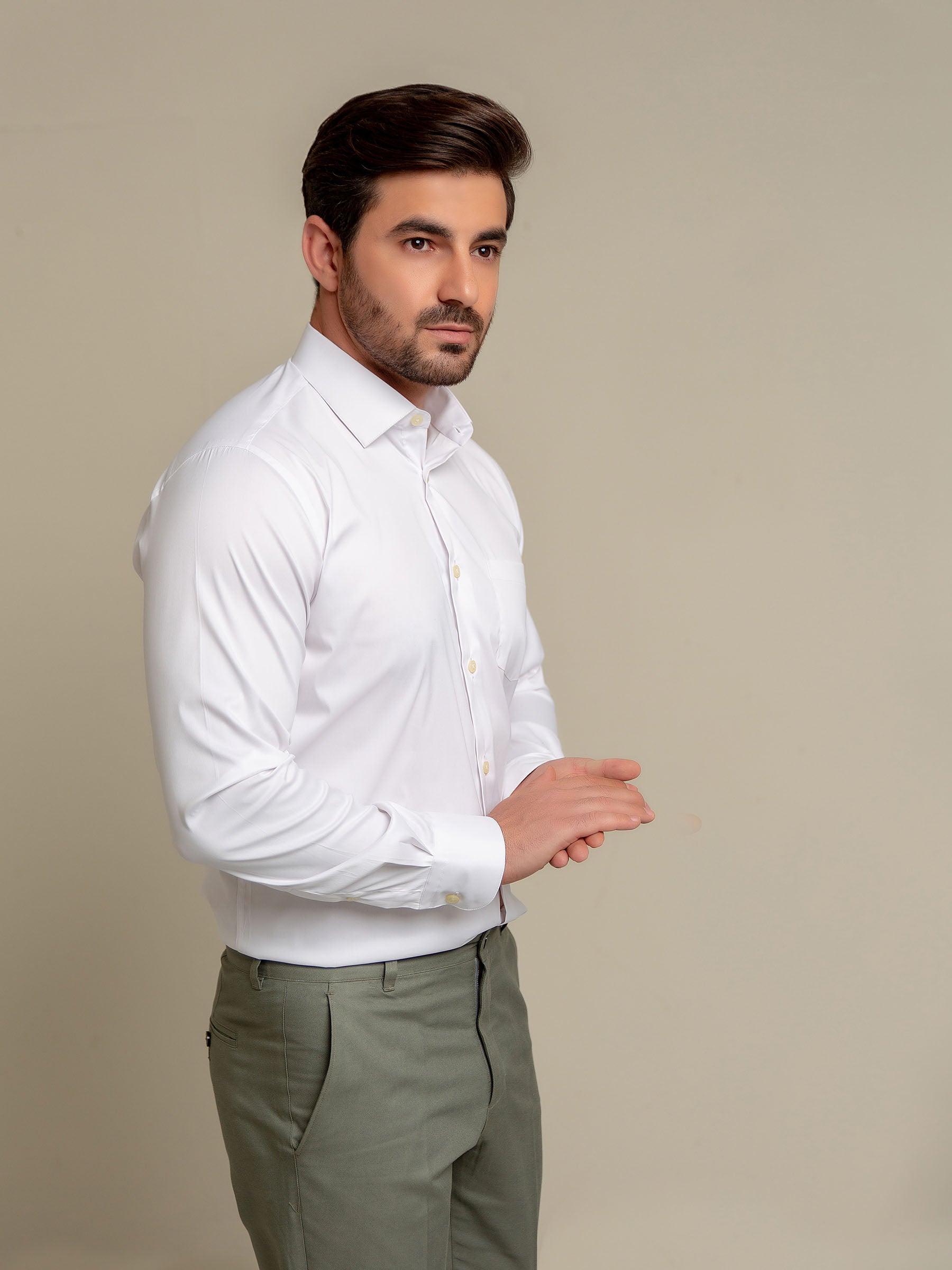 Classic White Satin Shirt