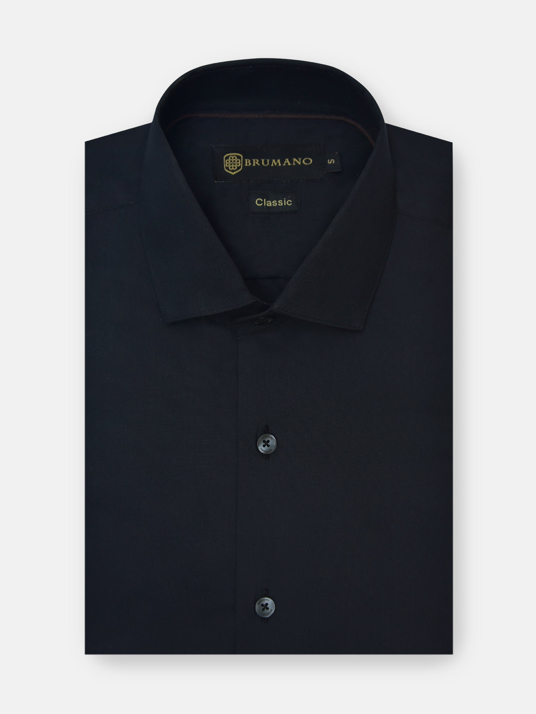 Classic Black Satin Formal Shirt