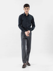 Classic Black Satin Formal Shirt