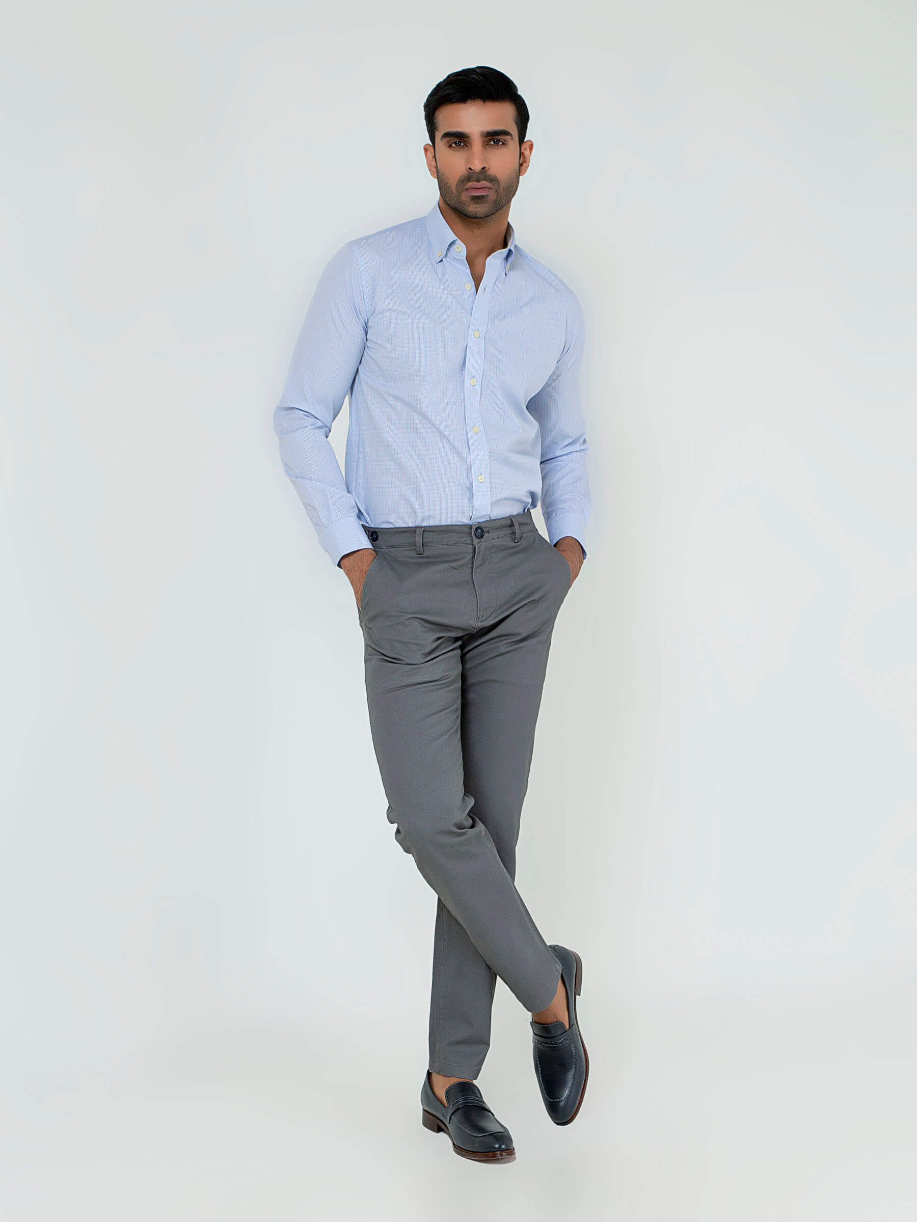 Classic Sky Blue Gingham Buttown Down Shirt